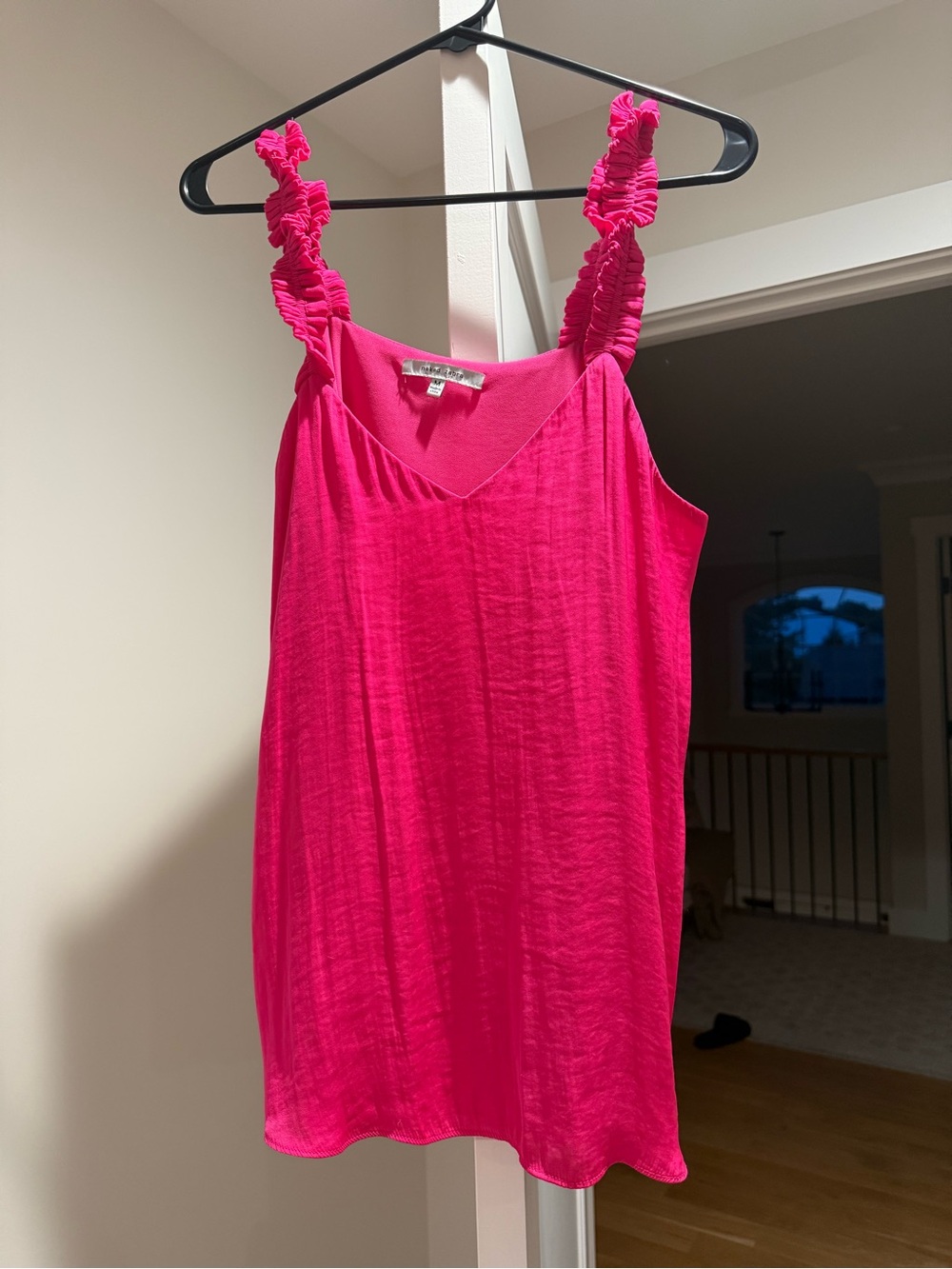 Bright Pink Ruffle Strap Sleep Cami